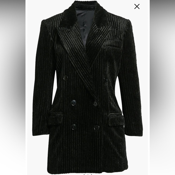 New Isabel Marant Dita Double Breasted Corduroy Ribbed Stretch Velvet Blazer 40 - Picture 6 of 16